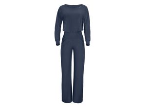 Jumpsuit WINSHAPE "JS101LSC", Damen, Gr. L, Normalgrößen, grau (anthrazit), 85% Polyester, 15% Elasthan, Rundhals, Langarm, Overalls, Functional Comfort