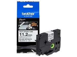 brother Schrumpfschlauch HSe-231E HSE231E, 11,2 mm schwarz auf weiß
