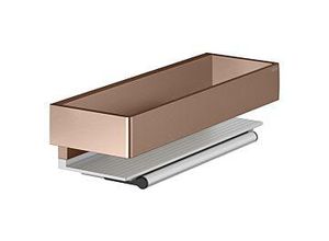 KEUCO Edition 11 Duschkorb 11159290000 mit Glasabzieher, silber-eloxiert/Rotgold gebürstet