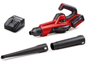 Akku-Laubbläser EINHELL "GE-UB 18/250 Li E", rot (rot, schwarz, weiß), B:18cm H:23,5cm L:45,6cm, Kunststoff, Laubsauger, inkl. Akku, Ladegerät und 3 Blasaufsätzen