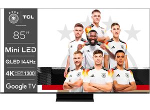 TCL Mini-LED-Fernseher, F (A-G), grau (titanium), 85, Fernseher