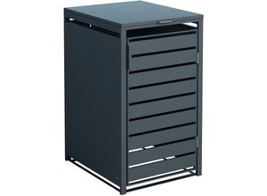 Mülltonnenbox WESTMANN "Kubus", grau (anthrazit), B:68cm H:116cm T:80cm, Stahl, Aufbewahrungsboxen, Platz für 1x240 L Mülltonnen