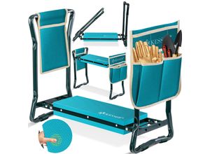 KESSER® 2 in 1 XXL Kniebank für Gartenarbeit Gepolstert Sitzunterlage Eva-Schaumkissen Gartenhocker Klappbar Inkl. 2x Werkzeugtasche Gartenbank Höhenverstellbar 60 x 50 x 27 cm bis 150 kg
