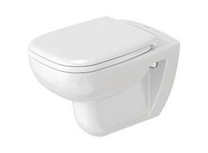 Duravit D-Code Wand-Tiefspül-WC Set 45700900A1 mit WC-Sitz, Rimless, Durafix, weiß