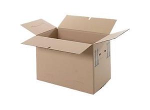 Umzugskarton, 1-wellig, bis 40 kg, Beschriftungsfeld, verstärkte Handgriffe, L 500 x B 300 x H 340 mm, braun