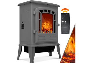 KESSER® Elektrokamin mit Heizlüfter & Fernbedienung 2000W Elektro Kamin Elektrischer Heizung LED Kaminfeuer Effekt Kaminofen Flammeneffekt Heizer Ofen geräuscharm regelbar