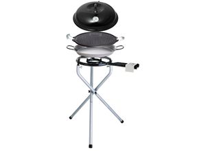 Multifunktionale Außenküche mit Aufsätzen: Grillen, Kochen, Braten, Backen, Dünsten - Ø 42 cm - Leicht aufzubauen - Inklusive Zubehör und Tragetasche