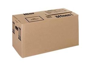 Umzugskarton, 1-wellig, bis 30 kg, Beschriftungsfeld, verstärkte Handgriffe, L 594 x B 286 x H 295 mm, braun