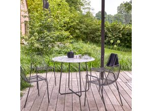 Runder Gartentisch Premium-Terrazzo und Metall
