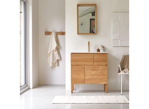 Waschtisch aus Eiche mit Keramikwaschbecken Loft Sil Trendy