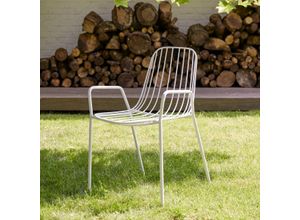 Outdoor Lehnstuhl aus weiß lackiertem