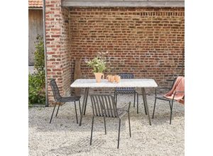 Rechteckiger Gartentisch Elio aus Premium-Terrazzo