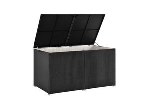 Juskys Polyrattan Auflagenbox Ikaria 950 L mit Deckel & Innenplane – Garten Kissenbox Gartenbox