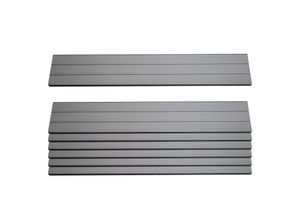 7er Set Latten für WPC-Sichtschutz Savoie, Bretter Windschutz, ca. 1qm, MVG-zertifiziert ~ 90cm, grau