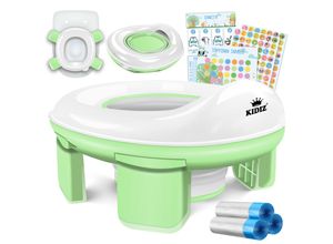 KIDIZ® Töpfchen für Kinder Toilettensitz Töpfchentrainer WC Sitz Lerntöpfchen bequemem, PP-Material mit Müllbeutel Kindertöpfchen für Unterwegs & Belohnungssystem mit Stickern 3 in 1 Lösung