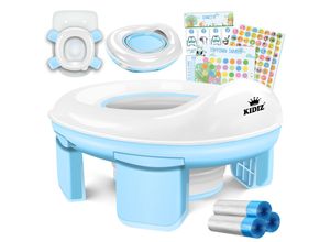 KIDIZ® Töpfchen für Kinder Toilettensitz Töpfchentrainer WC Sitz Lerntöpfchen bequemem, PP-Material mit Müllbeutel Kindertöpfchen für Unterwegs & Belohnungssystem mit Stickern 3 in 1 Lösung