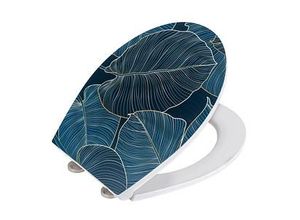 WENKO WC-Sitz mit Absenkautomatik Big Leaves blau