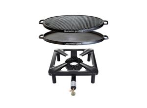 Hockerkocher-Set mit variabler Gusseisengrillplatte