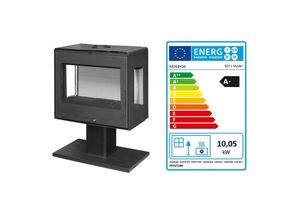 3-Scheiben Design-Kaminofen Klassik Kamin Ofen Kaminofen EcoDesign 10,5kW EEK A+ 130mm