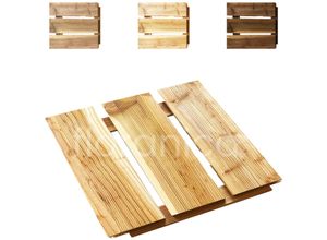 Floranica Holzterrassenplatten 1 Stück 30x30 cm Imprägniertes Lärchenholz Natur Boden für die Sauna Terrasse oder dem Balkon Holzfliese im Garten Gefräste Oberfläche Balkonfliesen
