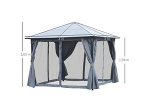 Pavillon Gartenpavillon Gartenzelt mit Seitenteilen PC Dach