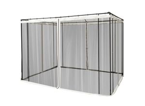 Moskitonetz für 3x3 Pavillon 4 Seitenteile Fliegennetz mit Haken Reißverschluss Mückennetz Insektenschutz Fliegengitter Nylon-Mesh Schwarz