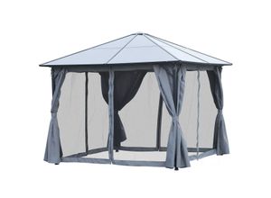 Pavillon Gartenpavillon Gartenzelt mit Seitenteilen PC Dach
