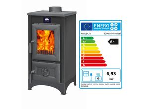 Kamin Ofen Kaminofen Anthrazit 130mm Rauchrohr 6,93 KW BimSchV 1-2 EEK A+ 9008