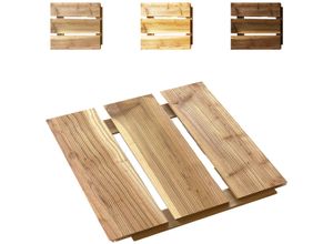 Floranica Holzterrassenplatten 1 Stück 30x30 cm Lärchenholz Unbehandelt Boden für die Sauna Terrasse oder dem Balkon Holzfliese im Garten Gefräste Oberfläche Balkonfliesen