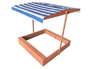 Sandkasten Sandkiste Holz mit verstellbarem Dach 120x120 cm