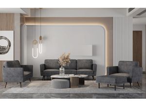 Happy Home moderner Hocker 1-Sitzer Sessel Sofasessel Dunkelgrau