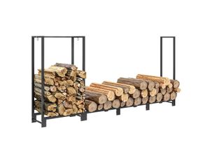 Outsunny Kaminholzregal 240 x 32 x 115 cm Brennholzregal mit zwei Abschnitte