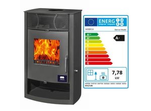 Kamin Ofen Kaminofen Anthrazit 130mm Rauchrohr 7,8 KW BimSchV 1-2 EEK A+ Denice
