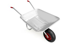 Schubkarre 80l / 100kg 125 x 65,5 x 61cm silber/rot