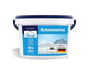 Schneeweiß Wanfarbe innen - 5L für ca. 30m² / Deckenfarbe Innenfarbe weiß