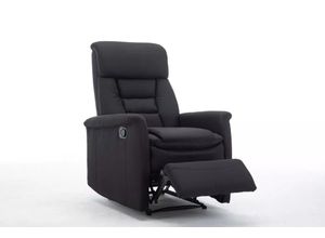 Happy Home Relaxsessel mit Liegefunktion Stoffbezug schwarz