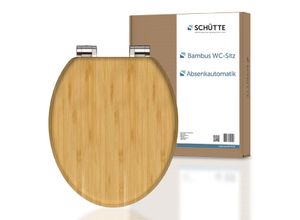 WC Sitz BAMBUS,Toilettendeckel mit Absenkautomatik, Toilettensitz Holz