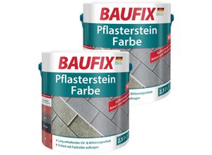 BAUFIX Pflasterstein Farbe rot 2,5L 2er Set