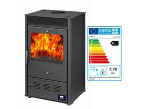 Kamin Ofen Kaminofen Anthrazit 150mm Rauchrohr 7,78 KW BimSchV 1-2 EEK A+ Rose