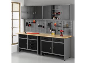 Garagenschrank 6tlg. schwarz 240 cm