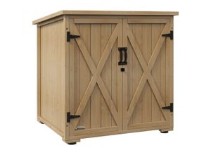 Outsunny Gartenschuppen, Geräteschrank Wetterfester Geräteschuppen mit Doppeltür