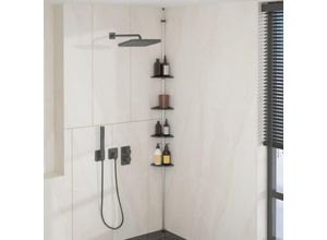 Teleskop-Eckregal 4 Etagen Silbern Aluminium