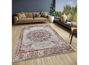 Teppich HANSE HOME "Maderno", beige (creme), B:200cm H:8mm L:280cm, Polypropylen (PP), Jute, Polyester, Teppiche, Läufer, Orientalisch, Kurzflor, Wohnzimmer, Schlafzimmer, Esszimmer