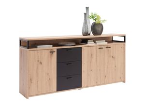 Xora Sideboard , Schwarz, Eiche