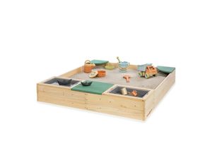 Muddy Buddy Sandkasten Beach Rebel , Natur, Grün , Holz , Zypresse , massiv , 125x20x135 cm , EN 71 , Spielzeug, Holzspielzeug