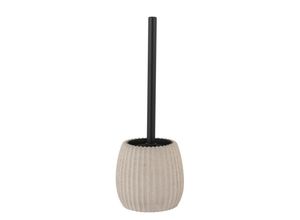 Wenko Wc-Bürstengarnitur Torretta , Schwarz, Hellgrau , Metall , 12.5x37.5x12.5 cm , Bürstenkopf abnehmbar, austauschbar, rostfrei , Badezimmer, WC