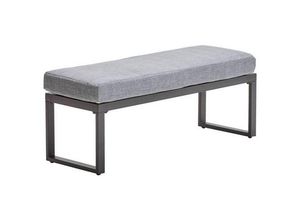Ambia Garden Gartenbank , Grau, Dunkelgrau , Metall, Textil , 1-Sitzer , Füllung: Schaumstoff , 110x37x34 cm , Gartenmöbel, Gartenbänke