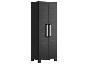 Keter Geräteschrank , Schwarz , Kunststoff , 4 Fächer , 65x182x45 cm , Aufbewahrung & Schutzhüllen, Geräteschuppen
