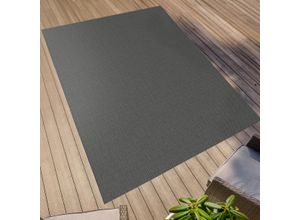 Teppich "Outdoorteppich ELDORADO Nero", grau (anthrazit), B:200cm H:4mm L:290cm, Polypropylen, PRIMAFLOR-IDEEN IN TEXTIL, Teppiche, Flachgewebe, meliert, In- und Outdoor geeignet, wasserfest