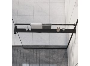 Duschablage Für Begehbare Dusche Chrom Aluminium | Farbe: Schwarz | Größe: 80 cm
